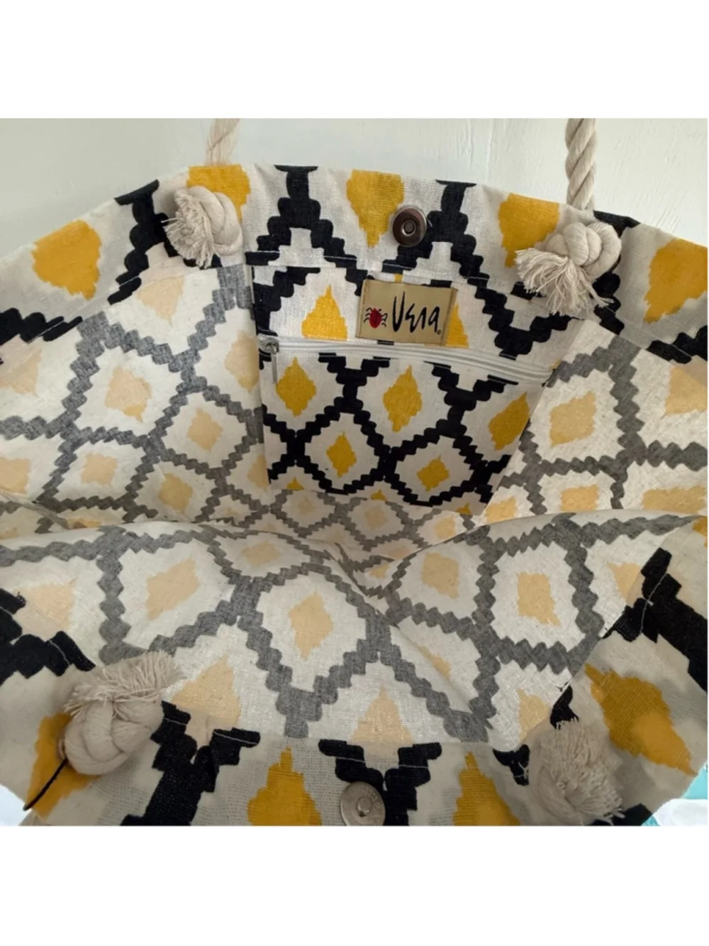 Yellow and Black Diamond Tote Bag